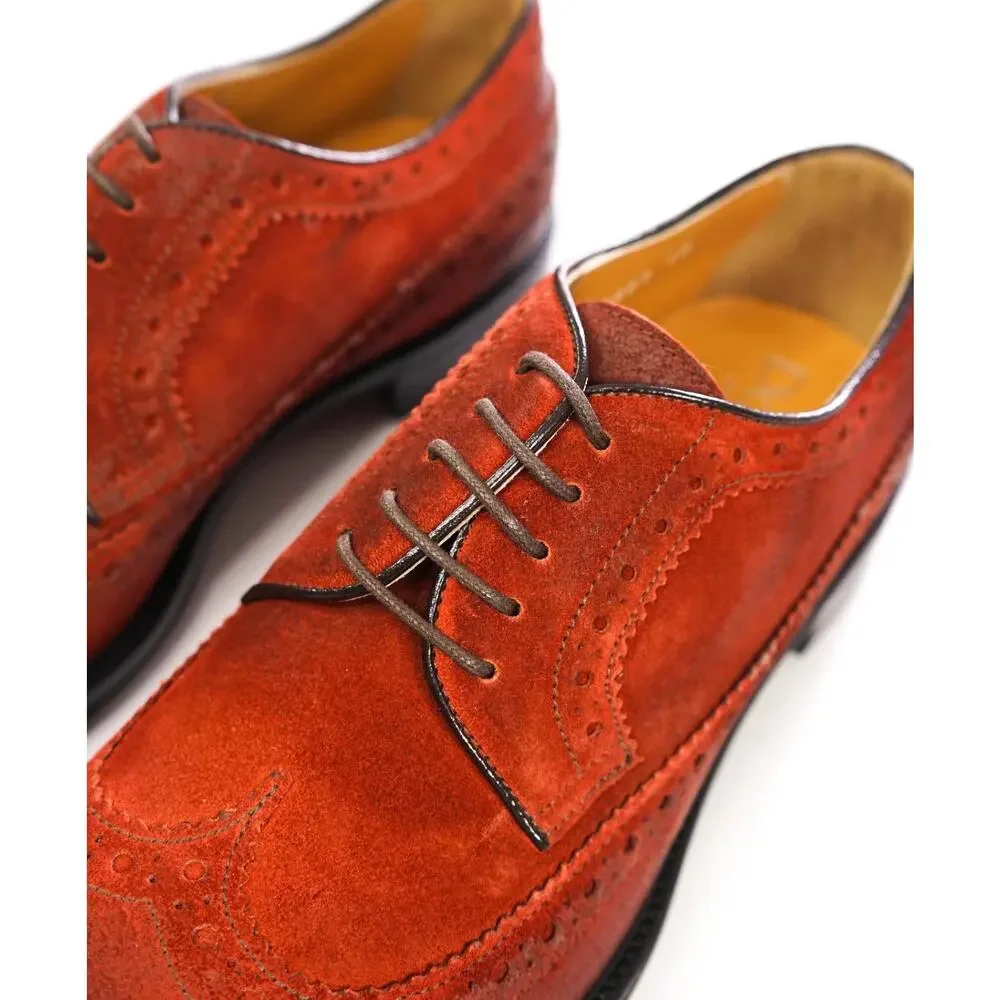 $595 DOUCAL'S - Red Suede Wingtip Derby - US 7 (40EU)